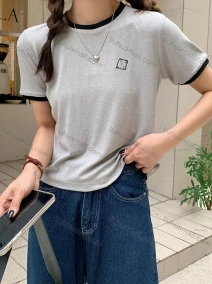 Wholesale Women's Casual Round Neck Short Sleeve Tee 1044#, LIUHUA CLOTHING WHOLESALE