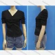 Wholesale Women's Casual V Neck Short Sleeve Drawstring Ruched Button Front Plain Tops 3# Clothing Wholesale Market Liuhua
