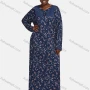 Wholesale Women's Vintage Long Sleeve Button Front Floral Print Rhinestone Splicing Maxi Nightgown preview
