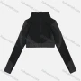 Wholesale Women's Casual Stand Collar Plain Splicing Striped Zipper Long Sleeve Knit Gym Crop Jacket preview