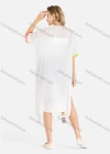 Wholesale Women's Open Front Colorful Crochet Floral Trim Pompom Trim White Cardigan - Liuhuamall