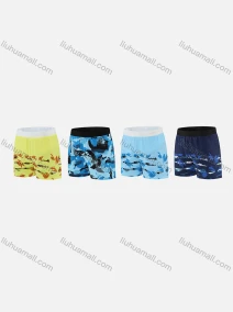 Wholesale Boy's Casual Tropical Seaside Theme Swim Shorts 2280#, LIUHUA CLOTHING WHOLESALE