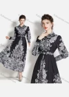 Wholesale Women's Elegant Collared Long Sleeve Floral Maxi A-line Dress 3965# - Liuhuamall