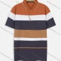Wholesale Men's Short Sleeve Striped Pathc Pocket Casual Polo Shirt preview