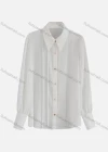 Wholesale Women's Casual Long Sleeve Collared Pleated Ruched Button Down Shirt - Liuhuamall