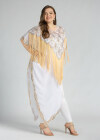 Wholesale Women's Arabic Dubai Glamorous Triangle Hem Sequin Muslim Islamic Tassels Translucent Cover Up Cloak - Liuhuamall