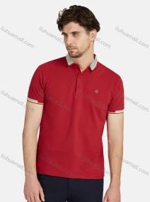 Wholesale Men's Casual Plain 100% Cotton Short Sleeve Labelled Polo Shirt 4#, LIUHUA CLOTHING WHOLESALE