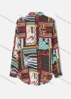 Wholesale Women's Plus Size Fashion Long Sleeve Button Down Allover Patchwork Print Shirt - Liuhuamall