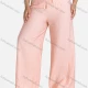 Wholesale Women's Casual Plain Drawstring High Waist Loose Fit Shirred Pants Pink Clothing Wholesale Market Liuhua