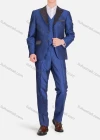 Wholesale Men's Business Single Breasted Floral Print Lapel Contrast Party Blazer & Vest & Pants 3 Piece Sets - Liuhuamall