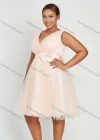 Wholesale Women's Elegant Sleeveless V Neck Tie Back Bowknot Mesh Cocktail Party Dress - Liuhuamall