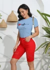 Wholesale Women's Casual Letter Heart Print Crew Neck Short Sleeve T-Shirt - Liuhuamall