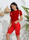 Wholesale Women's Casual Letter Heart Print Crew Neck Short Sleeve T-Shirt - Liuhuamall