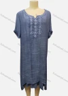 Wholesale Women's Casual Notched Neck Long Sleeve Embroidered Midi Dress - Liuhuamall