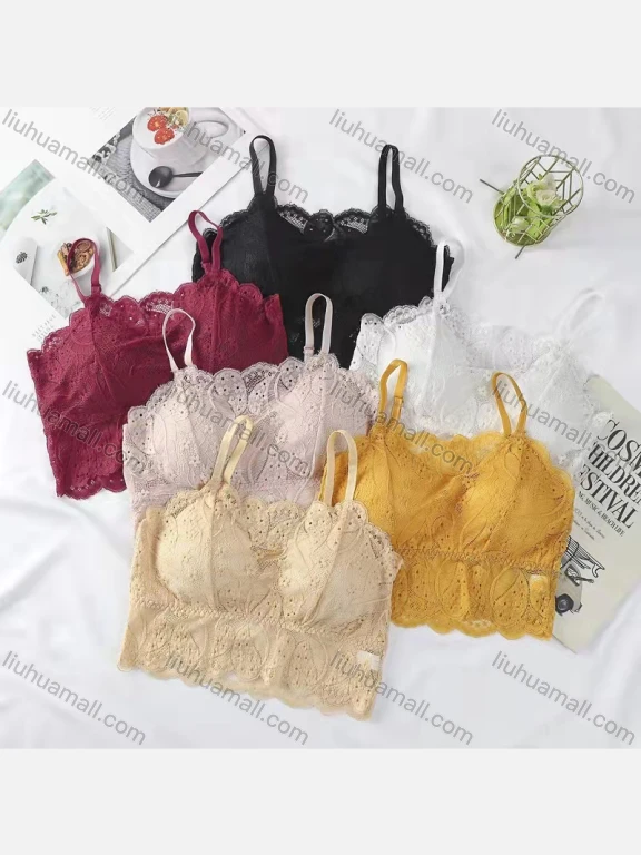 Wholesale Women's Pull-on Guipure Lace Lingerie Spaghetti Strap Bra