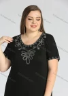 Wholesale Women's Plus Size Casual Crew Neck Short Sleeve Embroidery Midi Dress - Liuhuamall