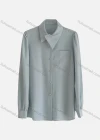 Wholesale Women's Casual Asymmetrical Neck Long Sleeve Button Down Patch Pocket Plain Shirts - Liuhuamall