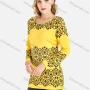 Wholesale Women's Round Neck Rhinestone Tribal Print Long Sleeve Casual Knit Top preview