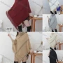 Wholesale Women's Casual Turtleneck Striped Tassel Trim Cape preview