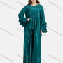 Wholesale Women's Fashion Crew Neck Tiered Sleeve Ribbed Ruffle Trim Blouse 2-piece Set preview