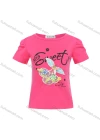 Wholesale Girls Casual Round Neck Letter Print Cherry Applique Sequin Short Sleeve Tee - Liuhuamall
