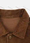 Wholesale Men's Plain Corduroy Collared Flap Pockets Long Sleeve Button Down Casual Jacket - Liuhuamall