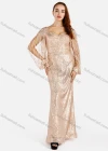 Wholesale Women's Elegant V Neck Cut Out Sleeve Sequin Cutout Back Evening Dress - Liuhuamall