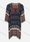 Wholesale Women's Vintage Half Sleeve Tie Neck Midi Dress - Liuhuamall