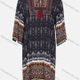 Wholesale Women's Vintage Half Sleeve Tie Neck Midi Dress preview