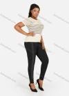 Wholesale Women's Plus Size Plain Rhinestone Elastic Waist Pants Casual High Waist Leggings - Liuhuamall