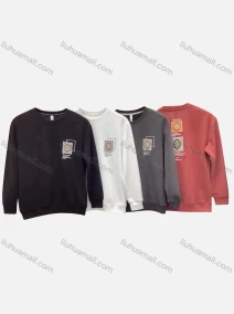 Wholesale Men's Casual Printed Round Neck Long Sleeve Sweatshirt, LIUHUA CLOTHING WHOLESALE