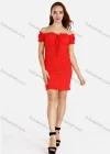 Wholesale Women's Off Shoulder Puff Sleeve Ruched Dress - Liuhuamall