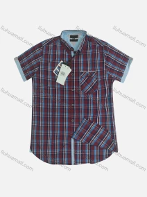 Wholesale Men's Casual Plaid Print Short Sleeve Patch Pocket Shirt, LIUHUA CLOTHING WHOLESALE