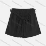 Wholesale Women's Elastic Waist Dual Pockets Lace-Up Knit Plain Shorts preview