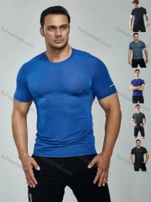 Wholesale Men's Athletic Workout Breathable Quick Dry Short Sleeve T-shirt 8019#, LIUHUA CLOTHING WHOLESALE