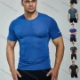 Wholesale Men's Athletic Workout Breathable Quick Dry Short Sleeve T-shirt 8019# preview