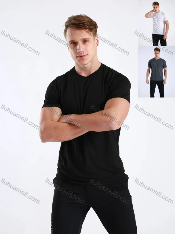 Wholesale Men's Athletic Workout Breathable Quick Dry Short Sleeve T-shirt B90082#