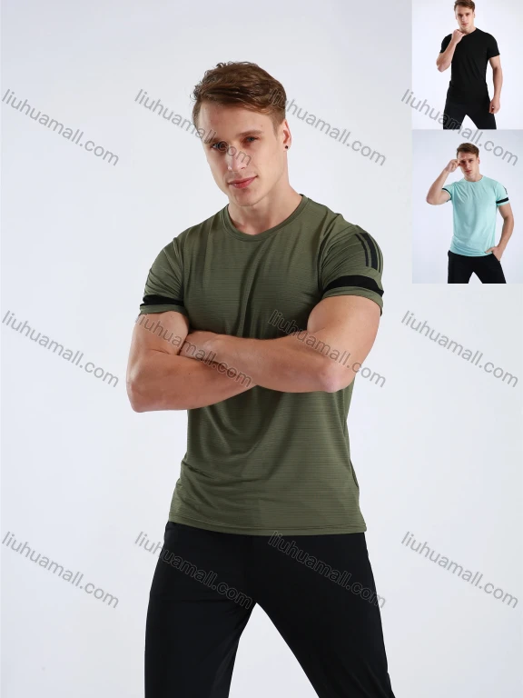 Wholesale Men's Athletic Workout Breathable Quick Dry Short Sleeve T-shirt B90087#