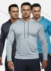 Wholesale Men's Athletic Workout Drawstring Long Sleeve Fitness Hoodie F21801# - Liuhuamall