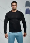Wholesale Men's Athletic Workout Breathable Plain Quick Dry Long Sleeve T-shirt F21802# - Liuhuamall