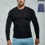 Wholesale Men's Athletic Workout Breathable Plain Quick Dry Long Sleeve T-shirt F21802# preview