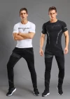 Wholesale Men's Athletic Workout Breathable Plain Quick Dry Fitness Short Sleeve T-shirt JS12009# - Liuhuamall