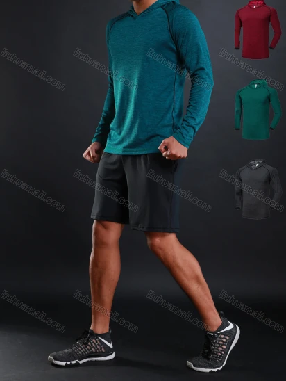Wholesale Men's Athletic Workout Long Sleeve Fitness Hoodie L1084#