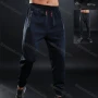 Wholesale Men's Athletic Workout Elastic Waist Drawstring Zipper Pockets Ankle Length Gym Running Joggers L10818# preview