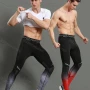 Wholesale Men's Athletic Workout Elastic Waist Ankle Length Gym Running Leggings N201# preview