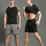 Wholesale Men's Plain Athletic Workout Elastic Waist Shorts 12019# preview