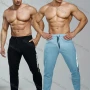 Wholesale Men's Letter Graphic Athletic Workout Elastic Waist Drawstring Ankle Length Gym Running Pants Y7131# preview