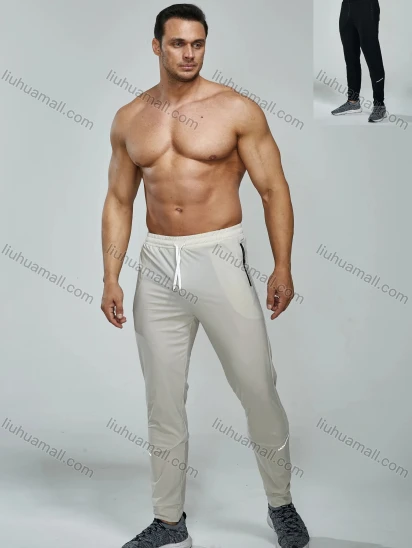 Wholesale Men's Athletic Workout Elastic Waist Drawstring Ankle Length Gym Running Pants Y7138#