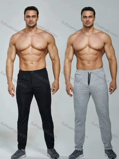Wholesale Men's Athletic Workout Elastic Waist Drawstring Ankle Length Gym Running Pants Y7139#