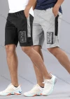 Wholesale Men's Letter Graphic Athletic Workout Breathable Elastic Waist Shorts Y7147# - Liuhuamall